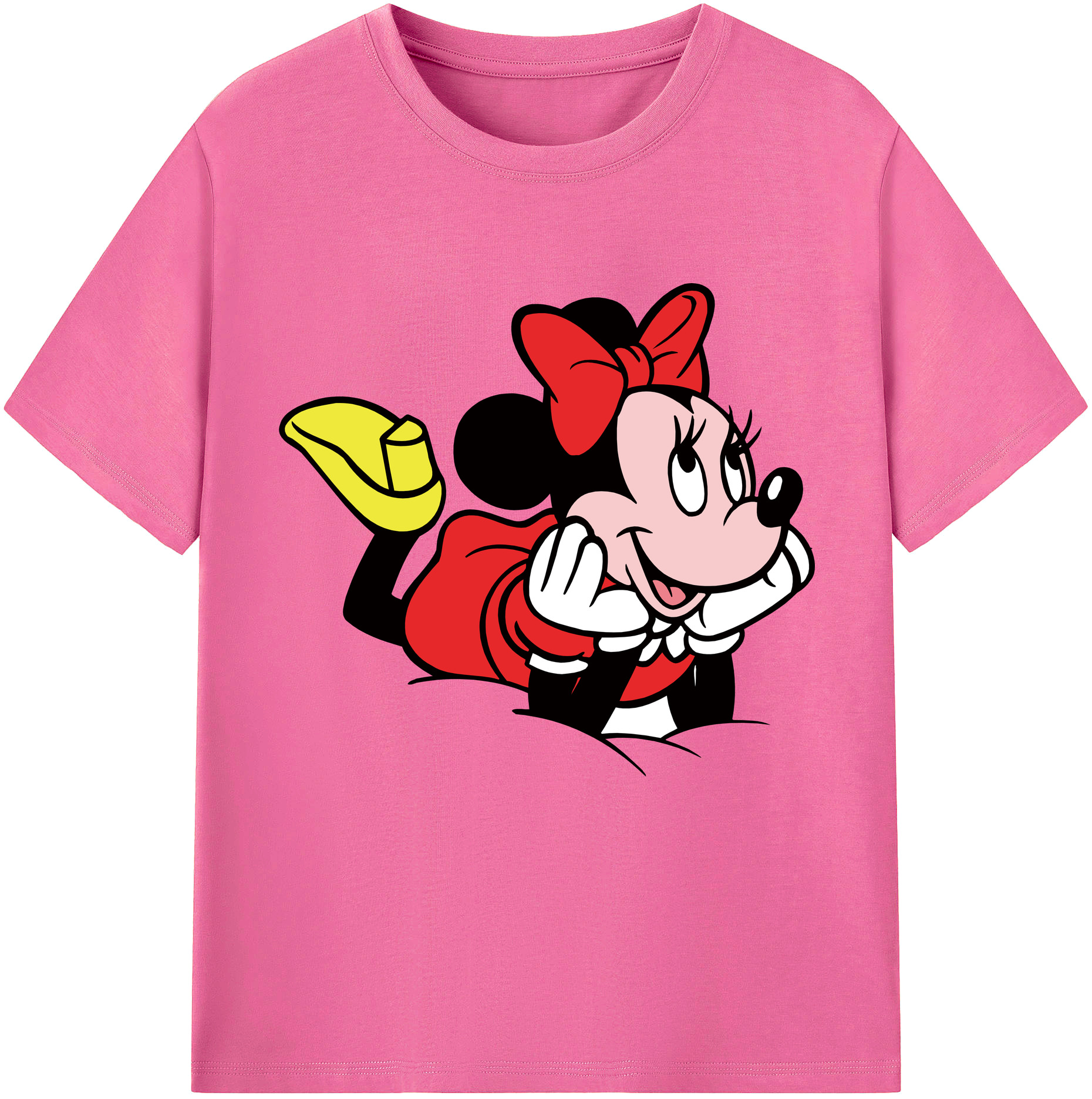 （画像用） ミッキーマウス Mickey Mouse レディースカジュアルプリントTシャツ（綿100％）
